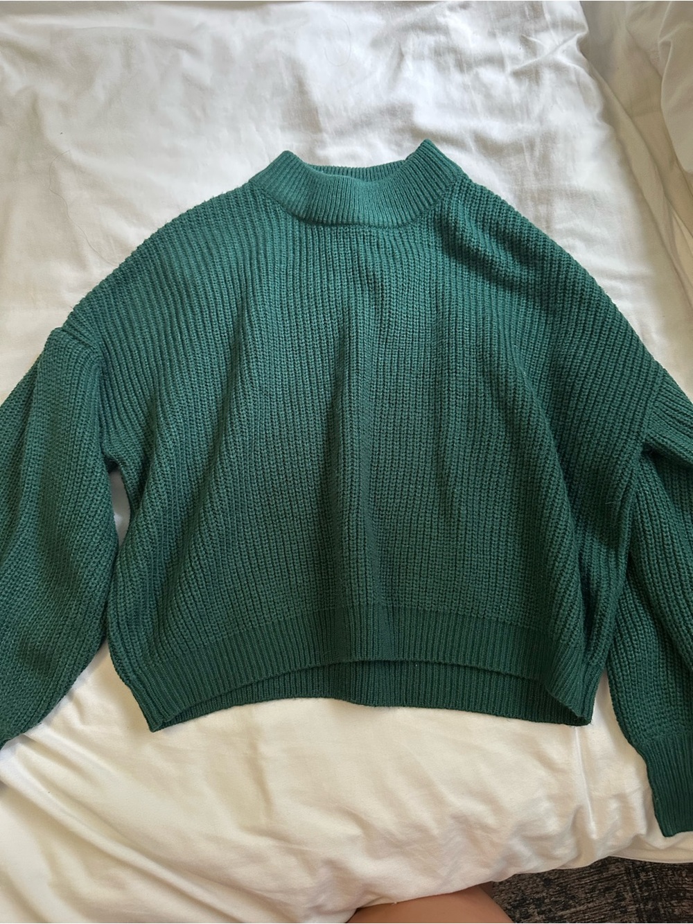 Gianni Bini Teal Mock Neck Ribbed Sweater